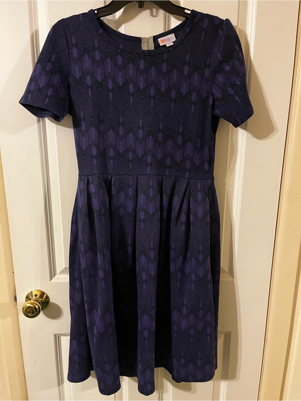 LuLaRoe Purple Patterned Short Sleeve Dress